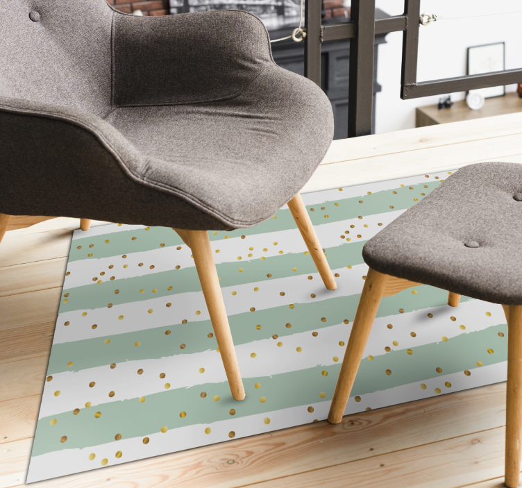 χρυσό κομφετί σε ρίγες μοντέρνο χαλί - TenStickers