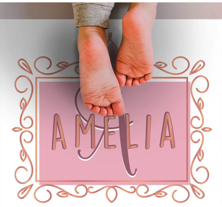 χρυσό και ροζ στεφάνι από πριγκίπισσα παιδική κουβέρτα βινυλίου - TenStickers