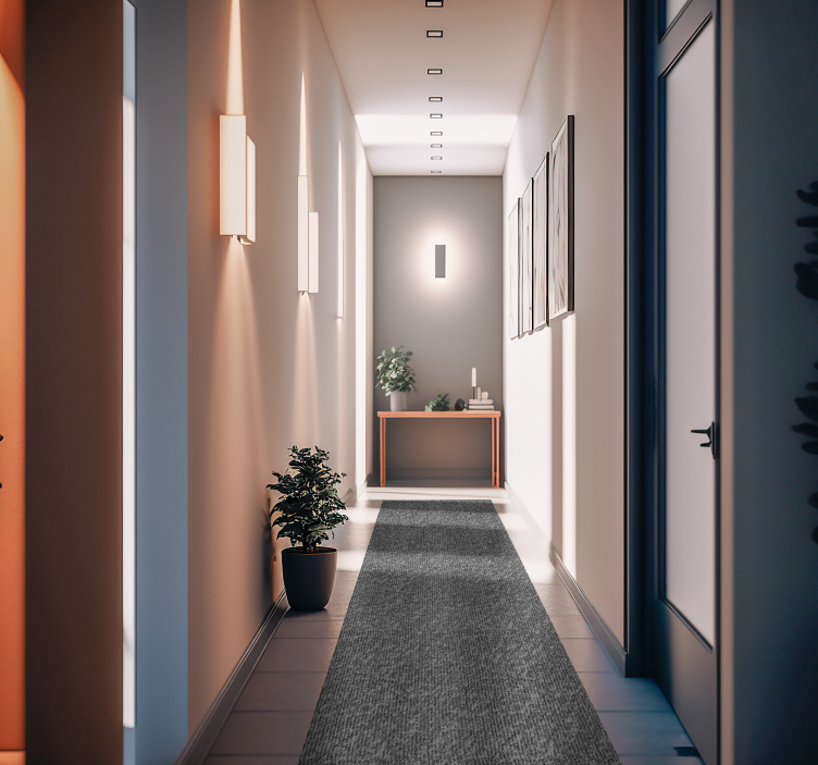 μοντέρνο χαλί διαδρόμου γκρι μονόχρωμο ύφασμα - TenStickers