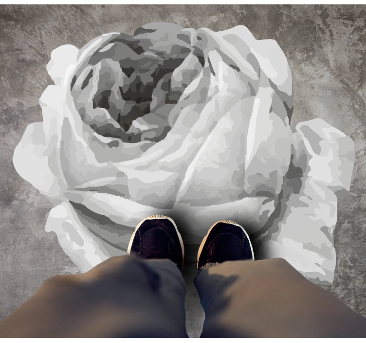 γκρι τριαντάφυλλο χαλί βινυλίου - TenStickers