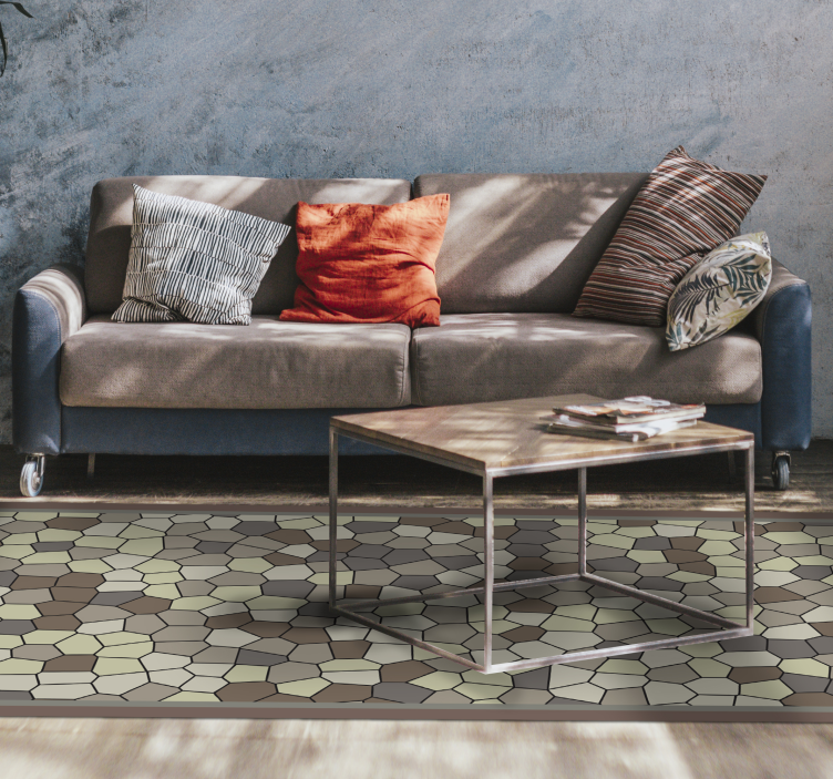 γκρι βιτρό ψηφιδωτά πλακάκια δαπέδου - TenStickers