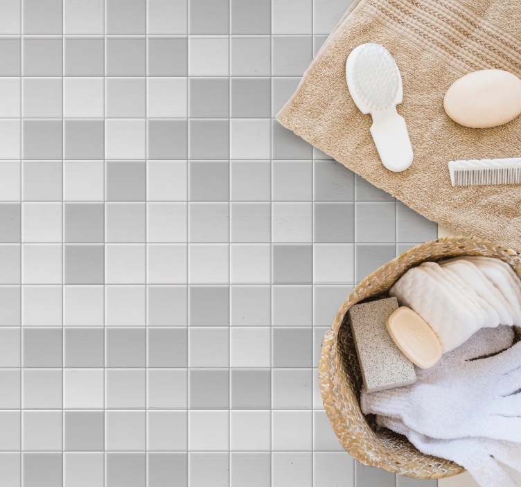 γκρι πλακάκια χαλί - TenStickers