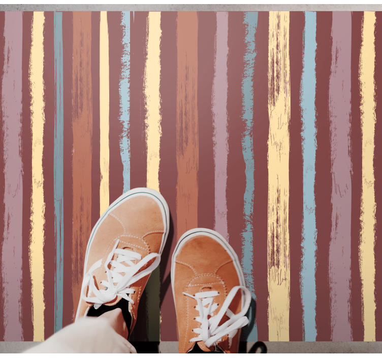 χαλί με πράσινες, κόκκινες και κίτρινες ρίγες - TenStickers