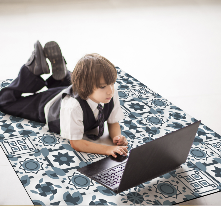 υπέροχα γκρι χρώματα πλακάκια χαλί βινυλίου - TenStickers