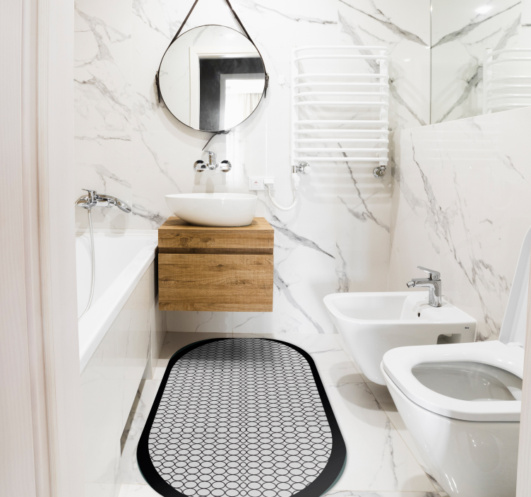 γκρι οβάλ ελάχιστο χαλί βινυλίου - TenStickers