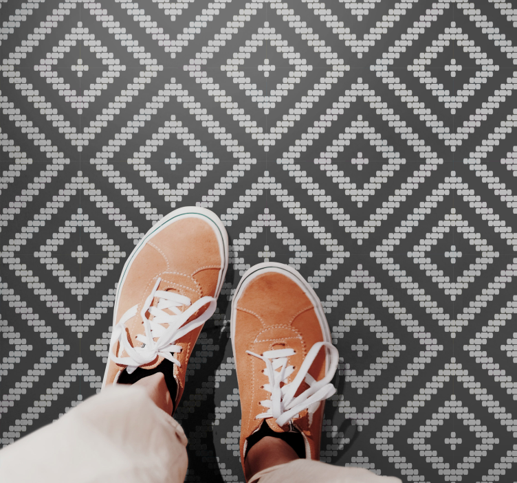 γκρι μοτίβο πλακάκι βινυλίου χαλί - TenStickers