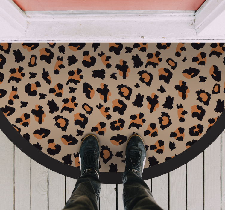 μισό στρογγυλό χαλί λεοπάρδαλη ζωικό χαλί εκτύπωσης ζώων - TenStickers