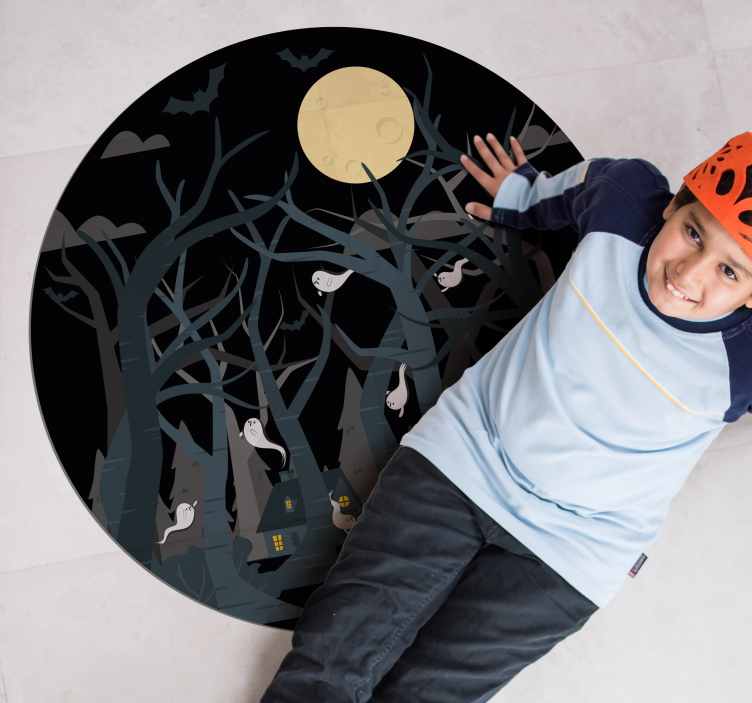 Χαλί βινυλίου Απόκριες τρομακτική σκηνή του δάσους - TenStickers