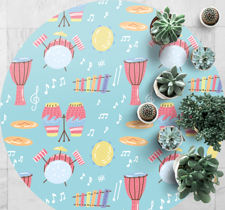 χειροποίητα μουσικά τύμπανα κυκλικό χαλί μοτίβο - TenStickers