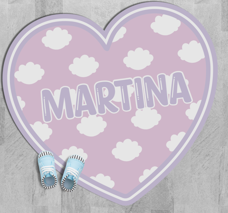 καρδιά στα σύννεφα εξατομικευμένο χαλάκι βινυλίου - TenStickers