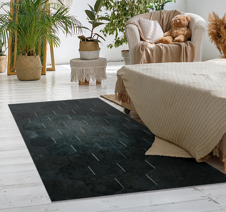 εξάγωνα από σκυρόδεμα υφή πέτρινο χαλί βινυλίου - TenStickers