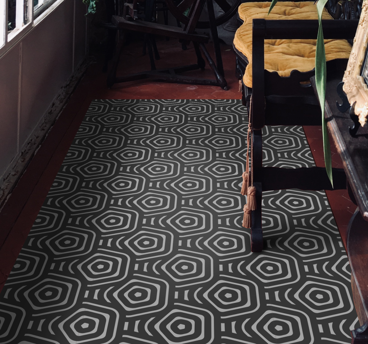 εξάγωνα γκρι τόνους γεωμετρικά χαλιά - TenStickers