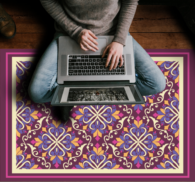 Χαλί κρεβατοκάμαρας με πολύχρωμο σχέδιο hollywood-regency - TenStickers