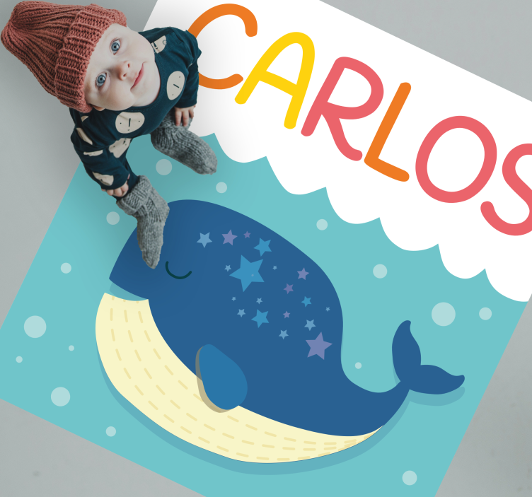 βρεφική φάλαινα που κολυμπάει εξατομικευμένο χαλάκι - TenStickers