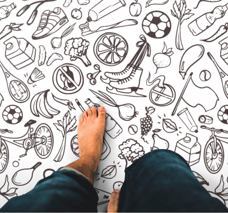 μοκέτα βινυλίου εικονίδια ενεργού τρόπου ζωής - TenStickers