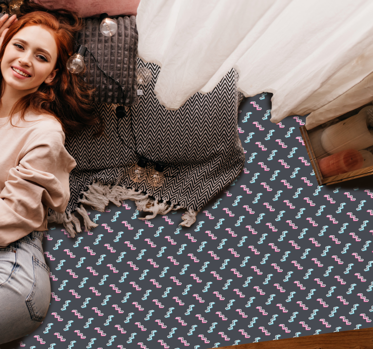 μοκέτα βινυλίου πολύχρωμα κυματιστά σχήματα - TenStickers