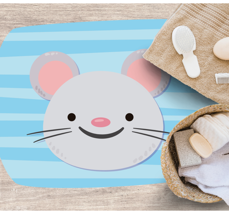 παιδικό χαλί δαπέδου χαριτωμένο πρόσωπο ποντικιού - TenStickers