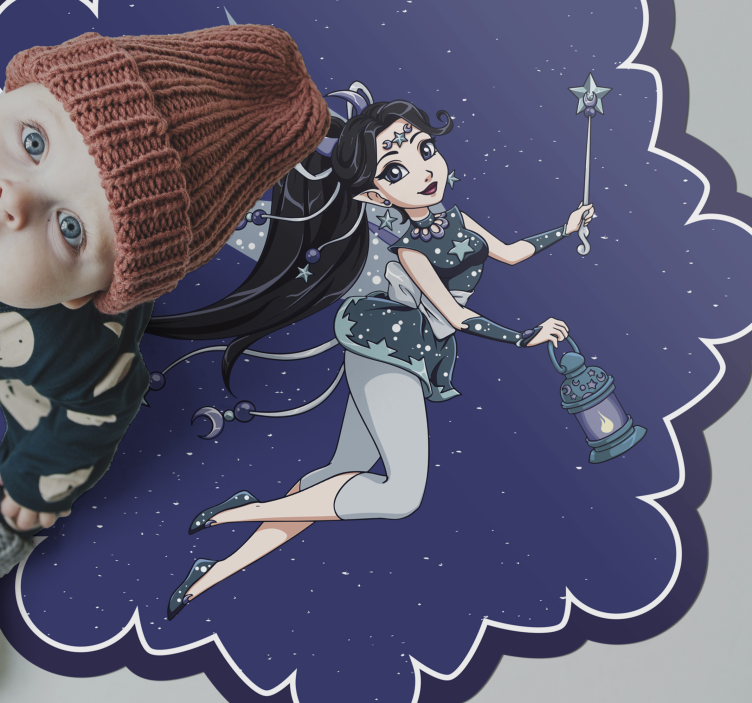 παιδικό χαλί δαπέδου νεραϊδένιος νυχτερινός ουρανός - TenStickers