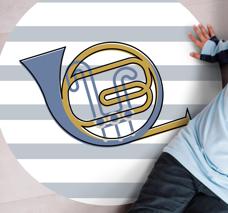 κυκλικό χαλί σχεδιασμός μουσικού κόρνου - TenStickers