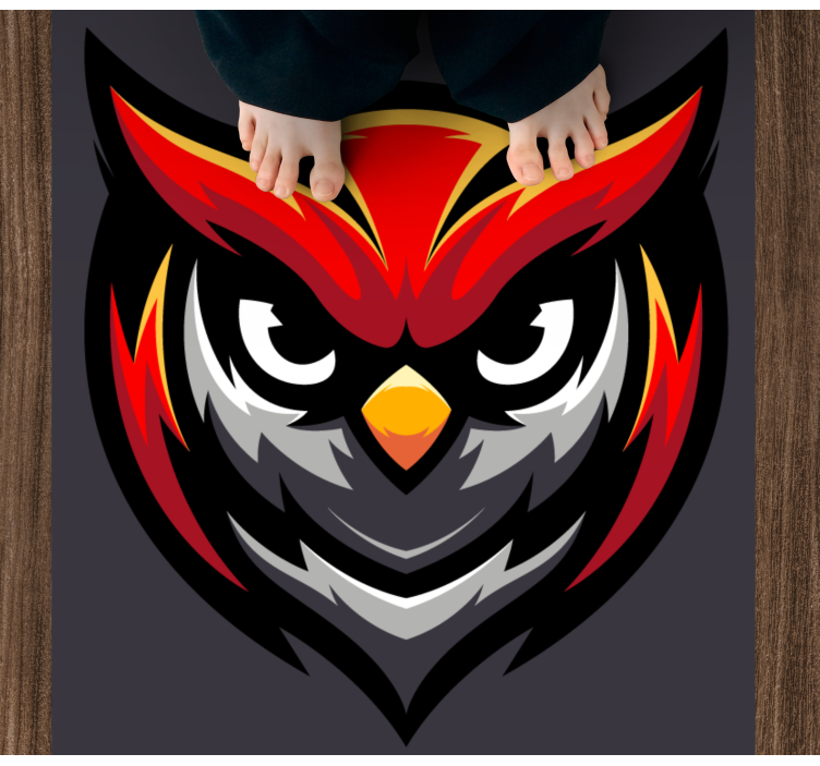 Χαλί εφηβικής κρεβατοκάμαρας Γραφικό Κουκουβάγιας bold - TenStickers