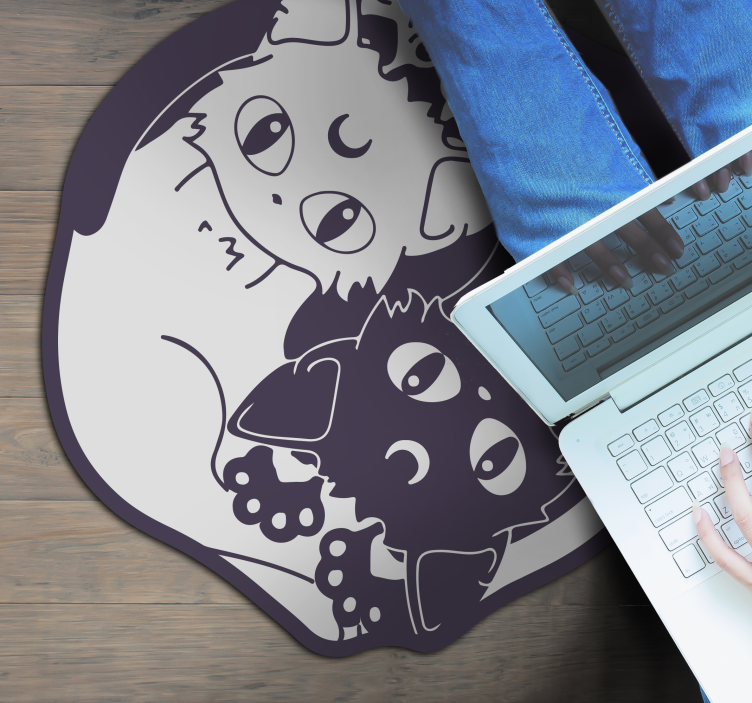 παιδικό χαλί δαπέδου παιχνιδιάρικο δίδυμο γάτας - TenStickers