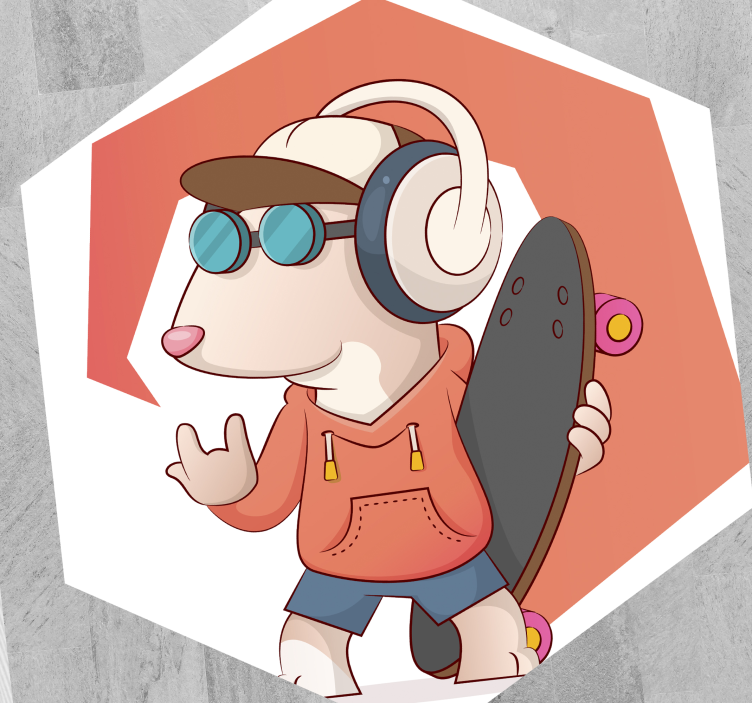 μοκέτα βινυλίου εικονογράφηση ποντικιού σκέιτερ - TenStickers