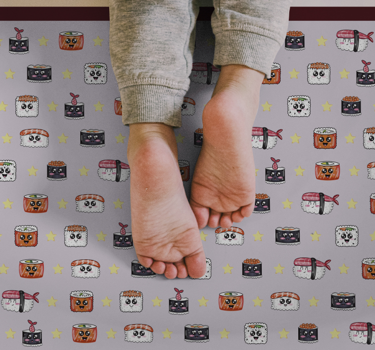 παιδικό χαλί δαπέδου μοτίβο κινουμένων σχεδίων σούσι - TenStickers