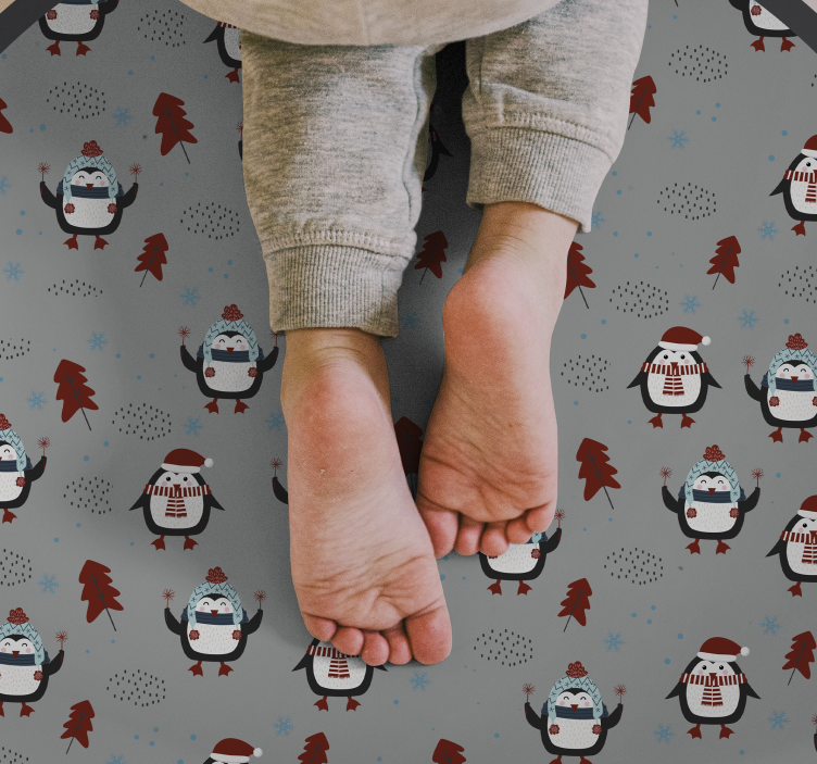 παιδιά με πιγκουίνο σκανδιναβικό χαλί βινυλίου - TenStickers