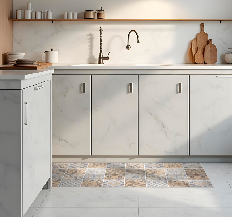 χαλιά κουζίνασ τσιμεντένια arancioni - TenStickers