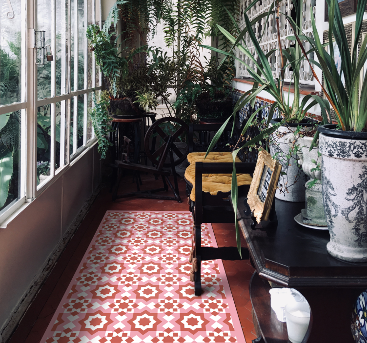 κουβέρτα βινυλίου κουβέρτα κόκκινου πλακιδίου χαλί - TenStickers