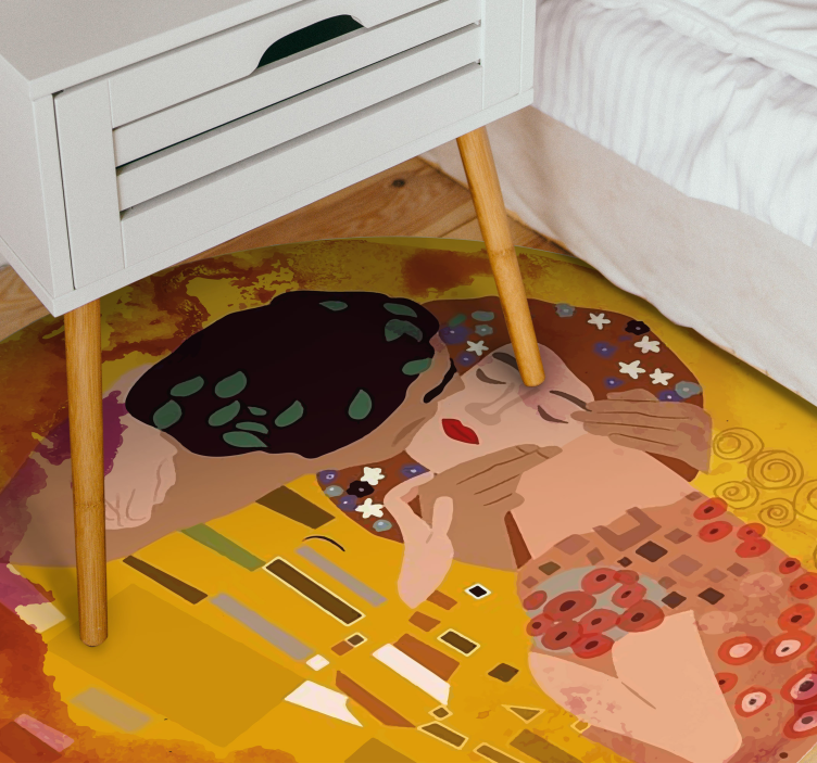 Klimt's kiss vintage βινύλιο χαλί - TenStickers