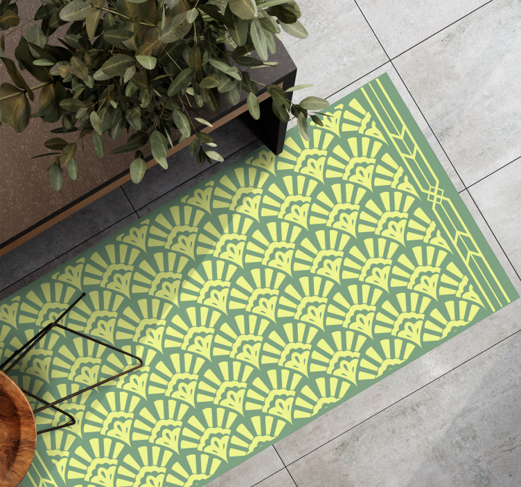 χρώμα λεμονιού μοτίβο vintage χαλί 70s - TenStickers