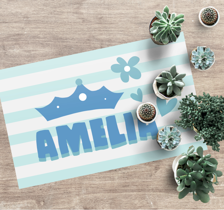 γαλάζια είδη πριγκίπισσας με στρώμα με όνομα αστέρια - TenStickers