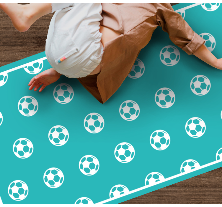 γαλάζιο λευκό μοτίβο ορθογώνιο χαλί - TenStickers