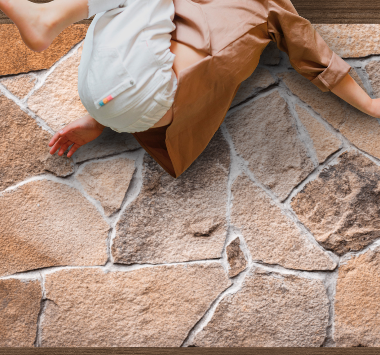 ανοιχτό καφέ ακανόνιστη πέτρα υφή χαλί - TenStickers