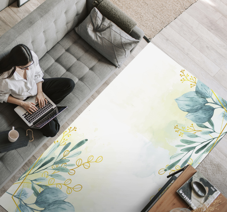 λουλουδάτο χαλί σαλόνι - TenStickers