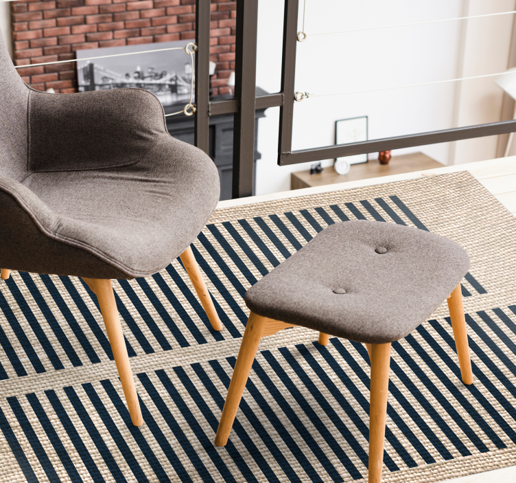 xαλί σαλονιού μπεζ ριγέ μοτίβο - TenStickers