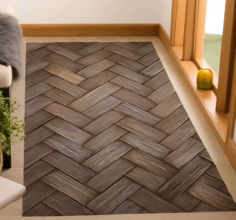 Χαλί σαλονιού με εμφάνιση πλεγμένου ξύλου - TenStickers