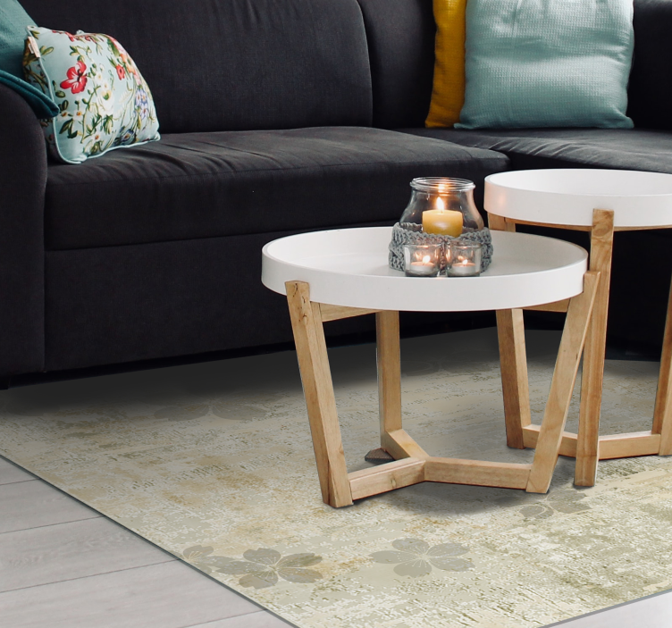 xαλί σαλονιού διακριτική λουλουδάτη κομψότητα - TenStickers