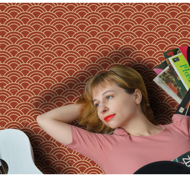 xαλί γεωμετρικού σχεδιασμού καμπυλωτό μοτίβο κύματος - TenStickers