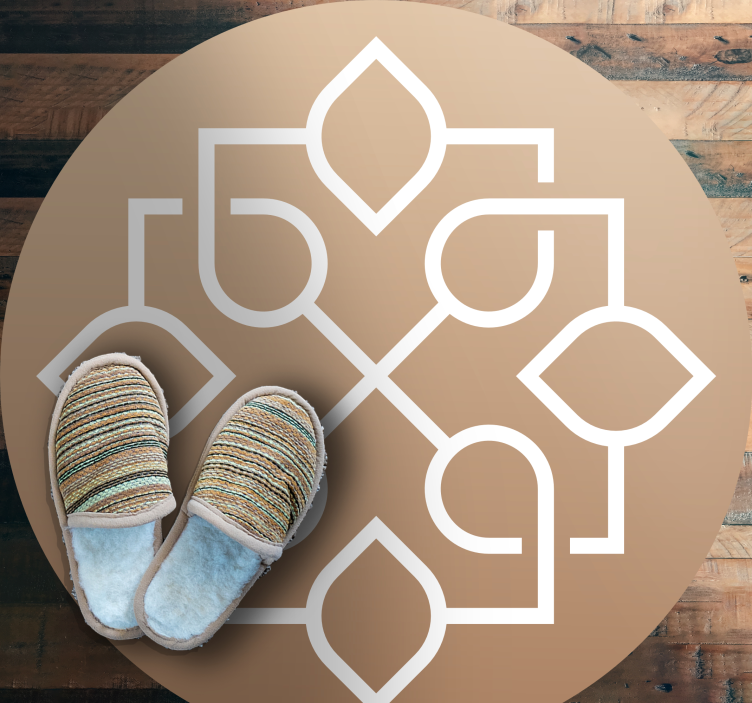 χαλί μάνταλα καφέ και λευκό μοτίβο - TenStickers