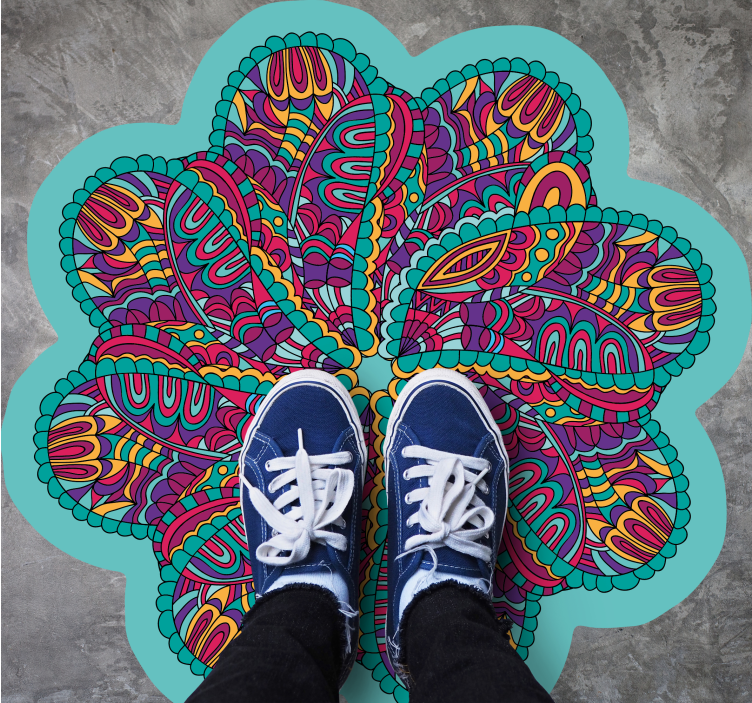 χαλί μάνταλα ζωηρό πολύχρωμο μοτίβο - TenStickers