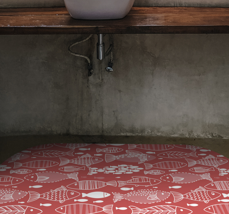 πολλά ψάρια κάτω από χαλί βινυλίου ζώων στη θάλασσα - TenStickers