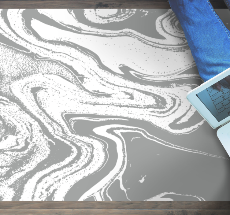 Μαρμάρινο χαλί βινυλίου κομψό γκρι στρόβιλο - TenStickers