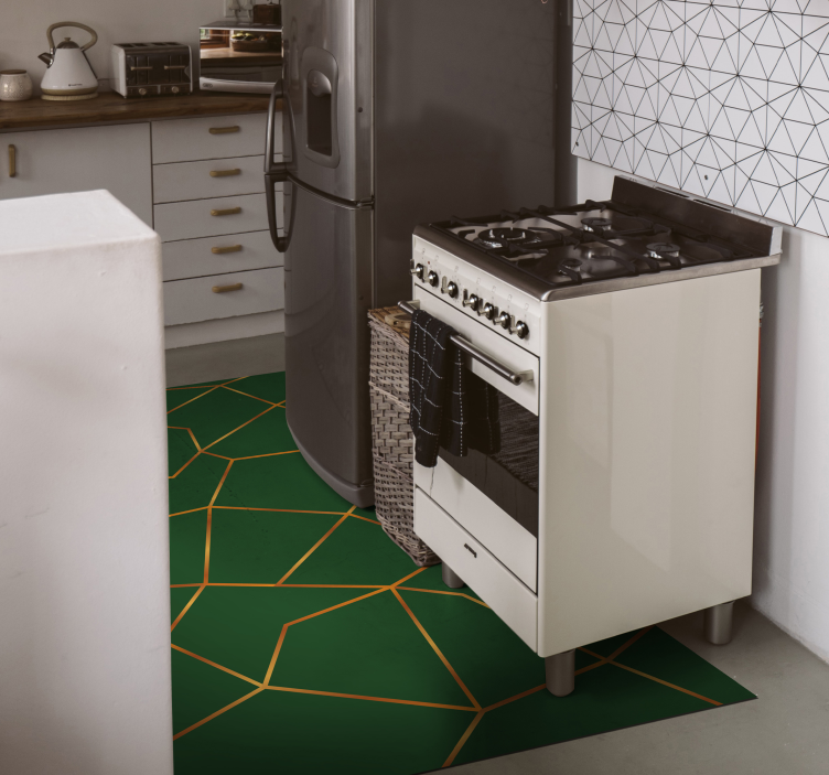 Μαρμάρινο χαλί βινυλίου πράσινο γεωμετρικό σχέδιο - TenStickers