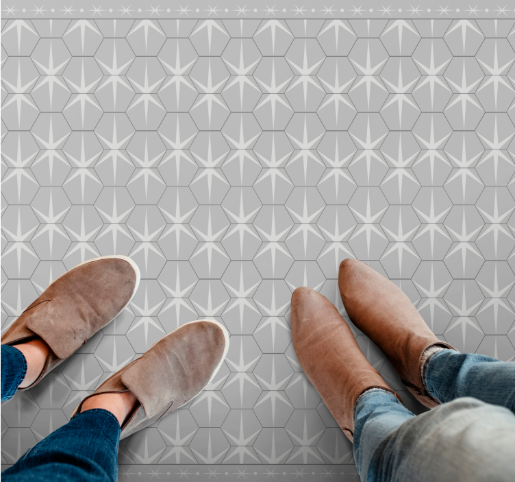 γκρι xαλί εξαγωνικό μοτίβο αστεριών - TenStickers