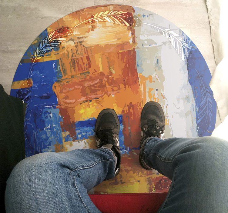 Μινιμαλιστικό χαλί από βινύλιο αφηρημένη σύντηξη χρωμάτων - TenStickers