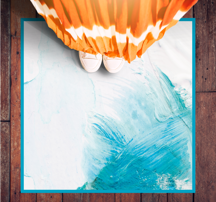 χαλί βινυλίου πινελιές με γαλάζιο πινέλο - TenStickers