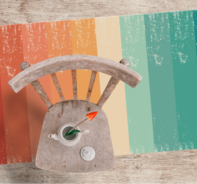 Μινιμαλιστικό χαλί από βινύλιο πολύχρωμες ριγέ στρώσεις - TenStickers