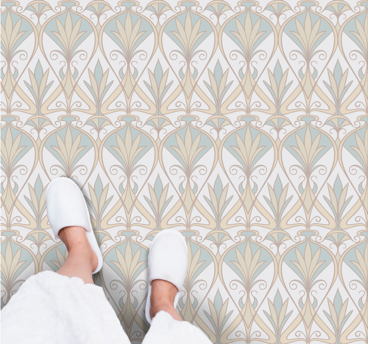 Μινιμαλιστικό χαλί από βινύλιο κομψή λουλουδάτη έμπνευση - TenStickers